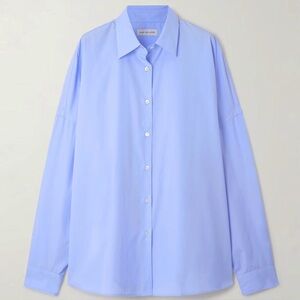 dries van notes - oversized classic white cotton poplin collared top NWT